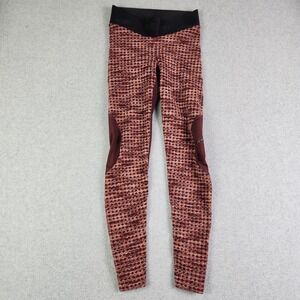 Nike Pro Leggings Women Small Burgundy Geometric Print Compression Active‎ Pants